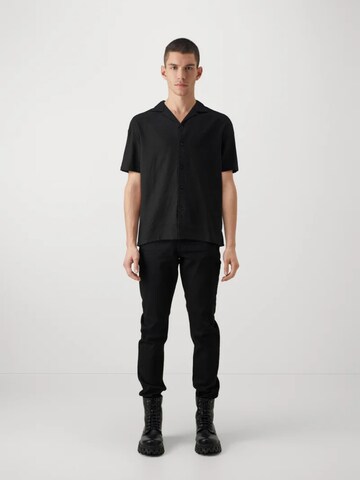 Denim Project Regular Fit Shirt ' DP Linen ' in Schwarz