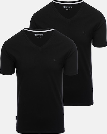 Ombre Shirt in Schwarz: Vorderseite