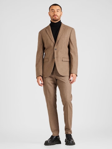 SELECTED HOMME Regular Kostym i brun: framsida
