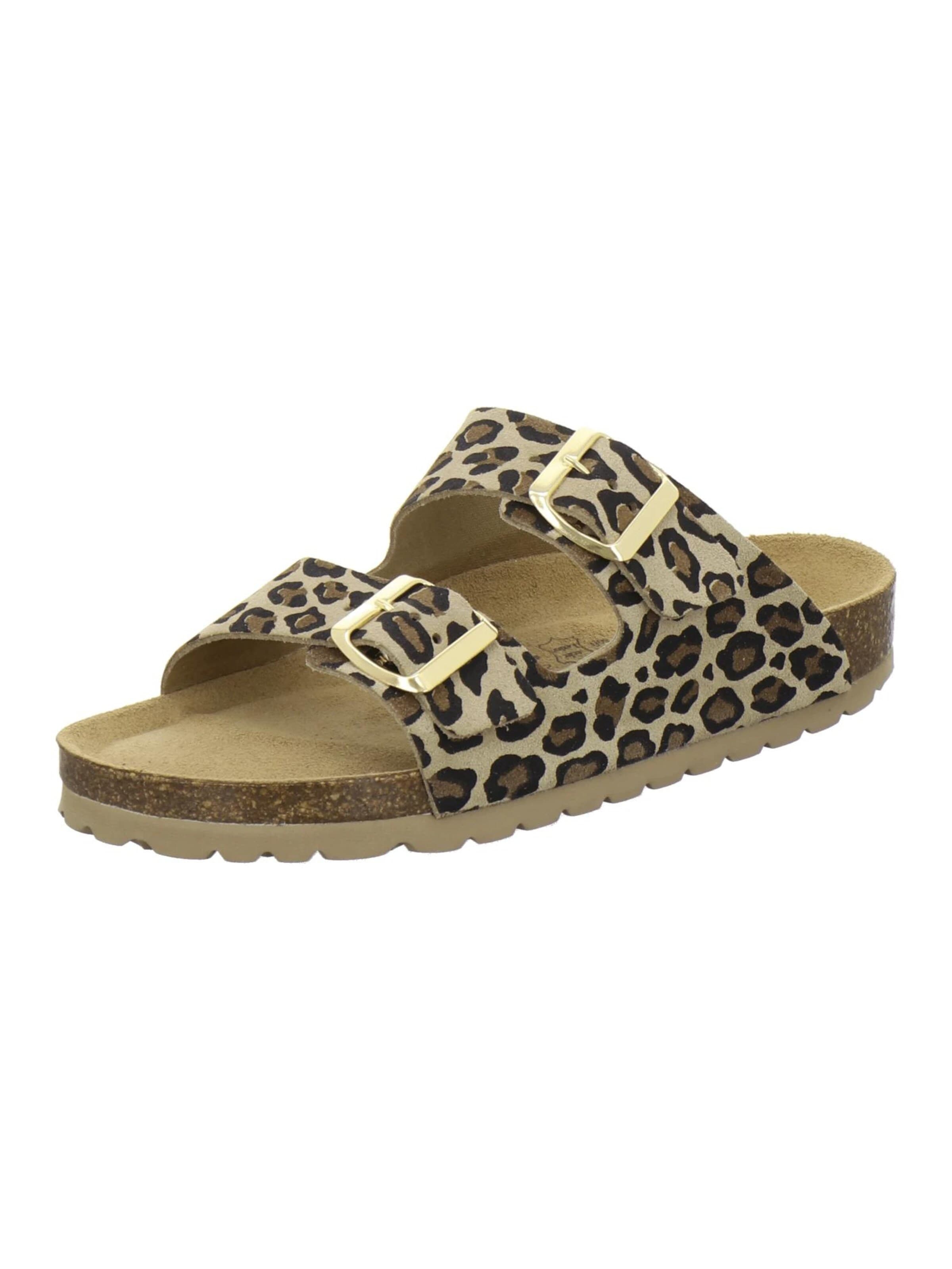 Mule 'Pantoletten Damen Zweischnaller leo-beige' AFS-Schuhe en beige : devant