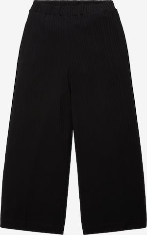 Wide Leg Pantalon TOM TAILOR en noir : devant