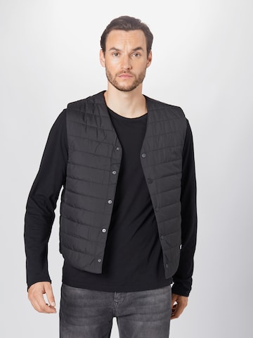 Urban Classics Regular fit Bodywarmer in Zwart: voorkant