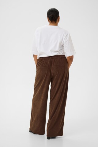 Wide Leg Pantalon 'Freja' KAFFE CURVE en marron