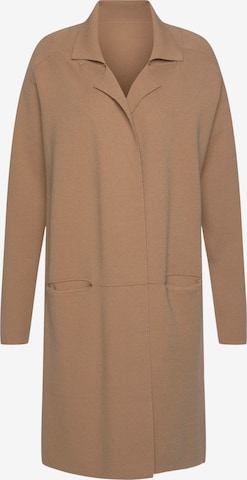 LASCANA Knitted coat in Beige: front