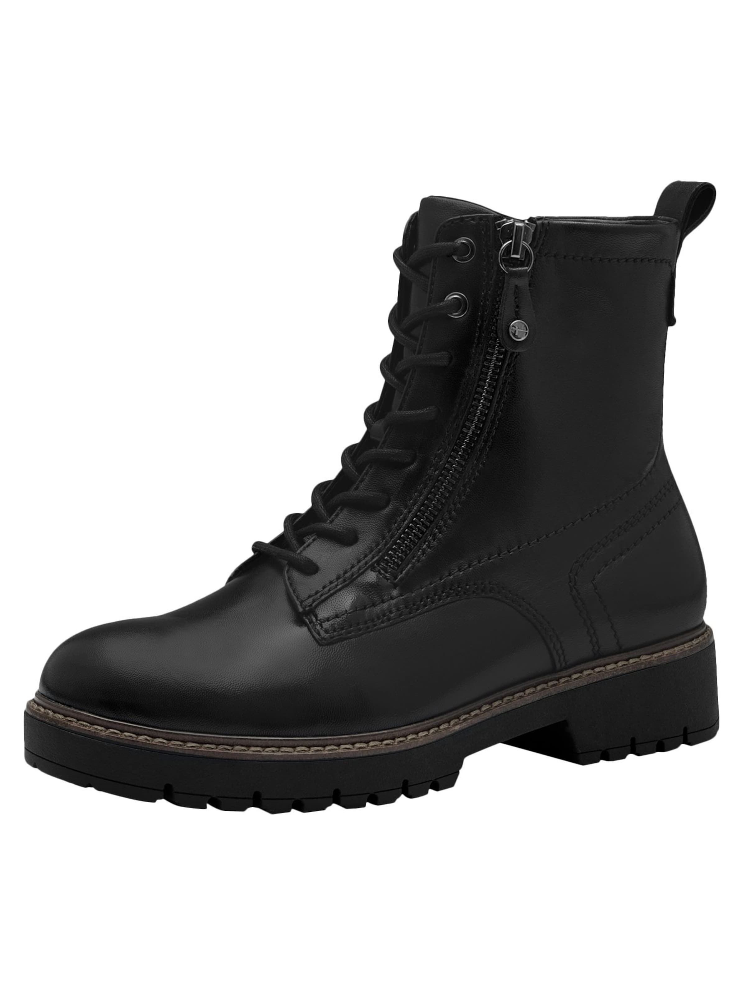 Tamaris Schnürstiefelette in Schwarz: Vorderseite