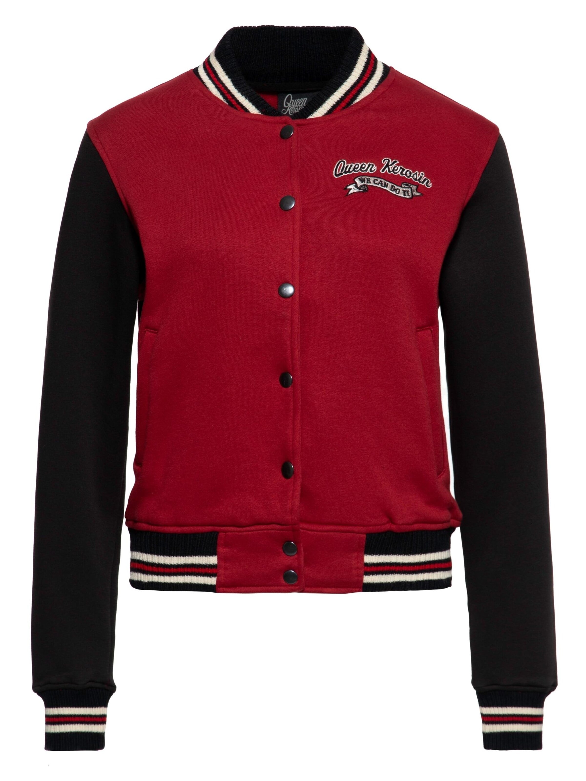 Queen Kerosin Sweatjacke 'We Can Do It'‌‌‌‌‌ in Rot: Vorderseite