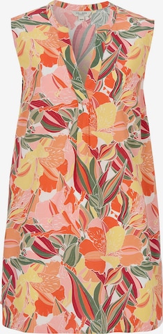 Cellbes of Sweden Ärmellose Tunika mit Taschen und einem Blumen-Muster in Orange: Vorderseite