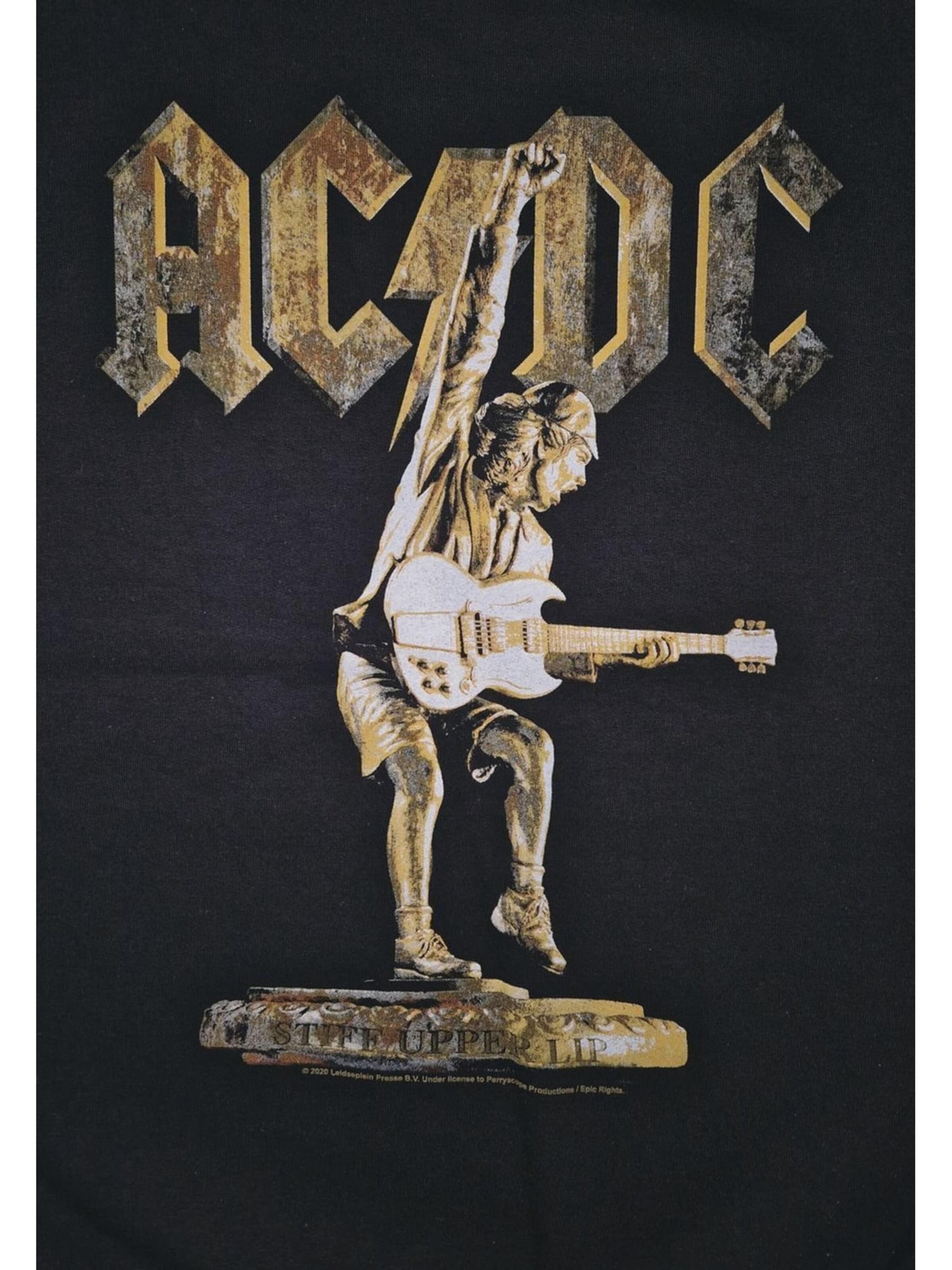 AC/DC Sweatshirt 'AC/DC Ac/Dc Stiff Upper Lip  Sweatshirt Sweatshirt' in Black