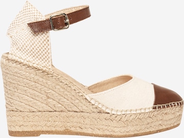 Alhamas - Sandalias con hebilla 'Alpargata Cuña 10 cm' en marrón: frente