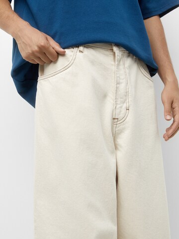 Pull&Bear Szeroka nogawka Jeansy w kolorze beżowy