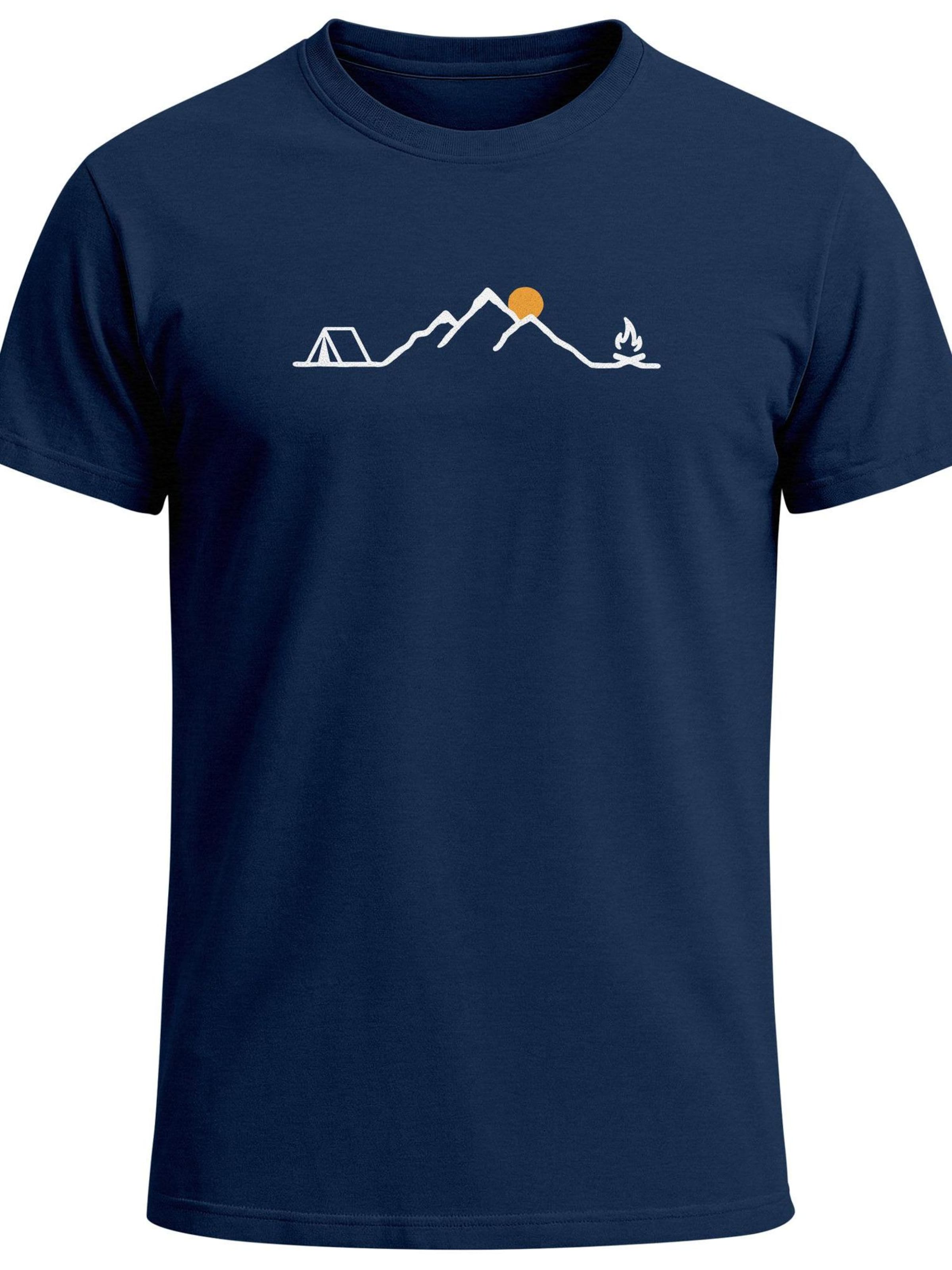 Neverless Shirt 'Tent Campfire' in Blue: front