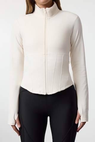 Trendyol Sportsweatjacke in Beige