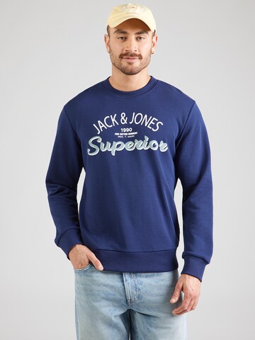 JACK & JONES Collegepaita 'JWHMILO' värissä sininen: etupuoli