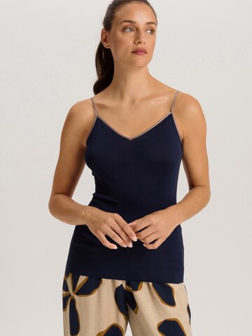 Hanro - Top ' Cotton Seamless ' em azul: frente