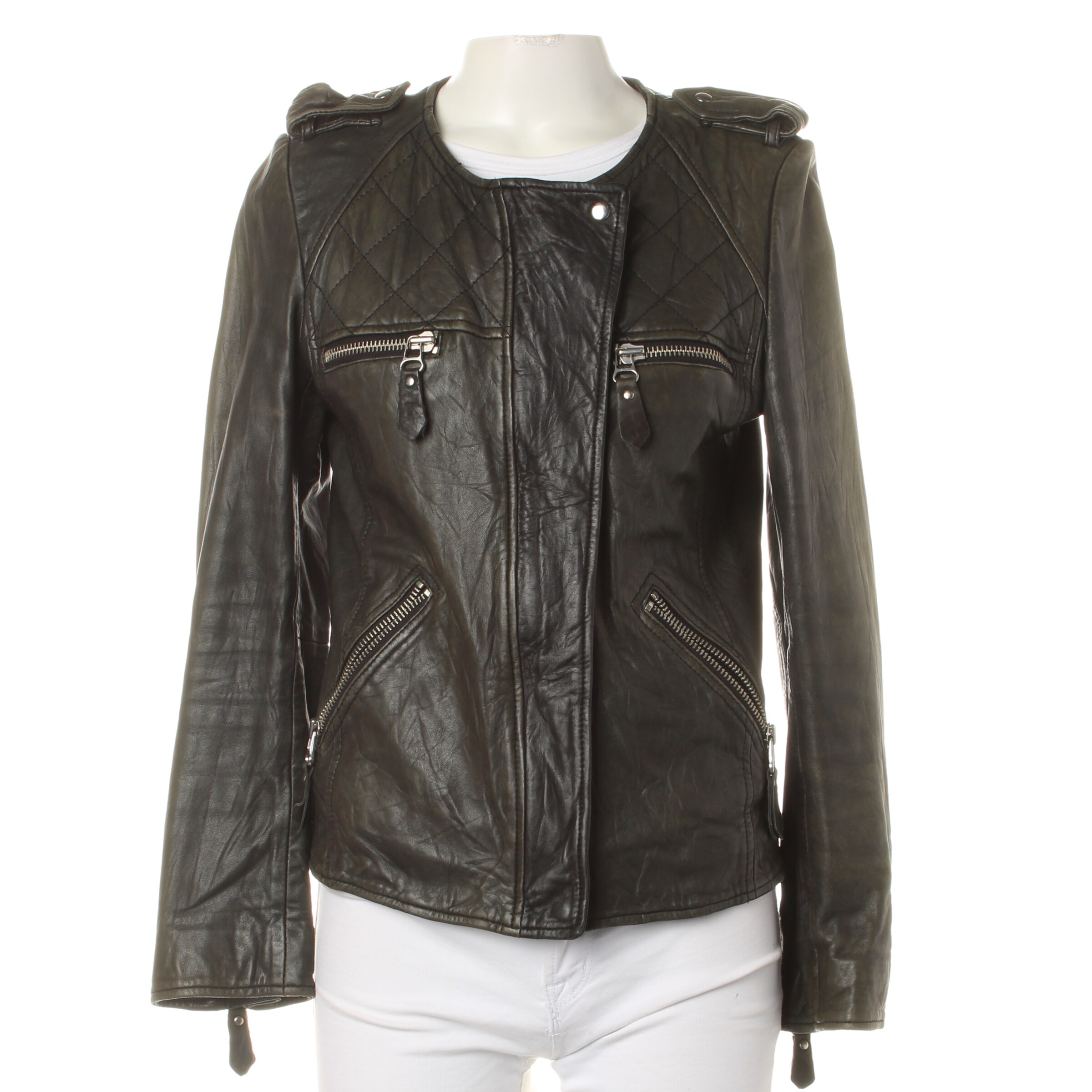 Isabel Marant Etoile Lederjacke / Ledermantel S in Grün: Vorderseite