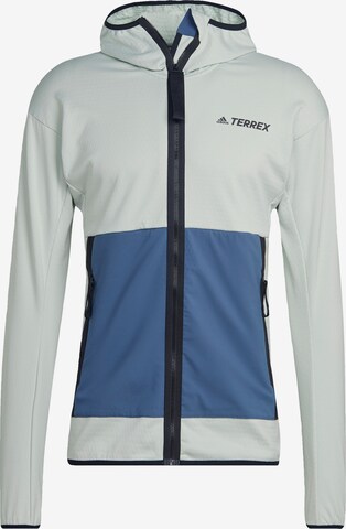 ADIDAS TERREX Skinny Athletic Fleece Jacket in White: front