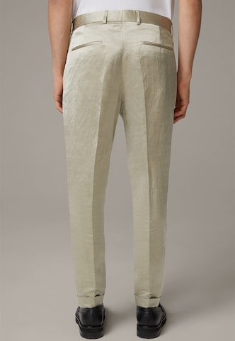 STRELLSON Regular Pleat-Front Pants 'Luis' in Silver