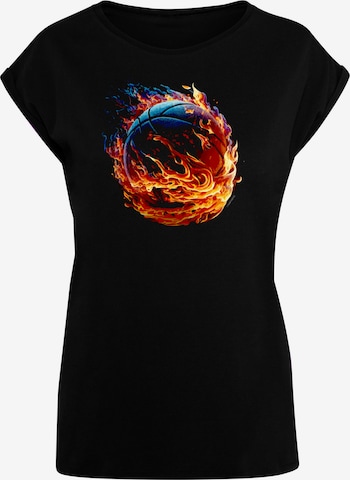 F4NT4STIC Shirt 'Basketball Sports Collection On FIRE' in Schwarz: Vorderseite