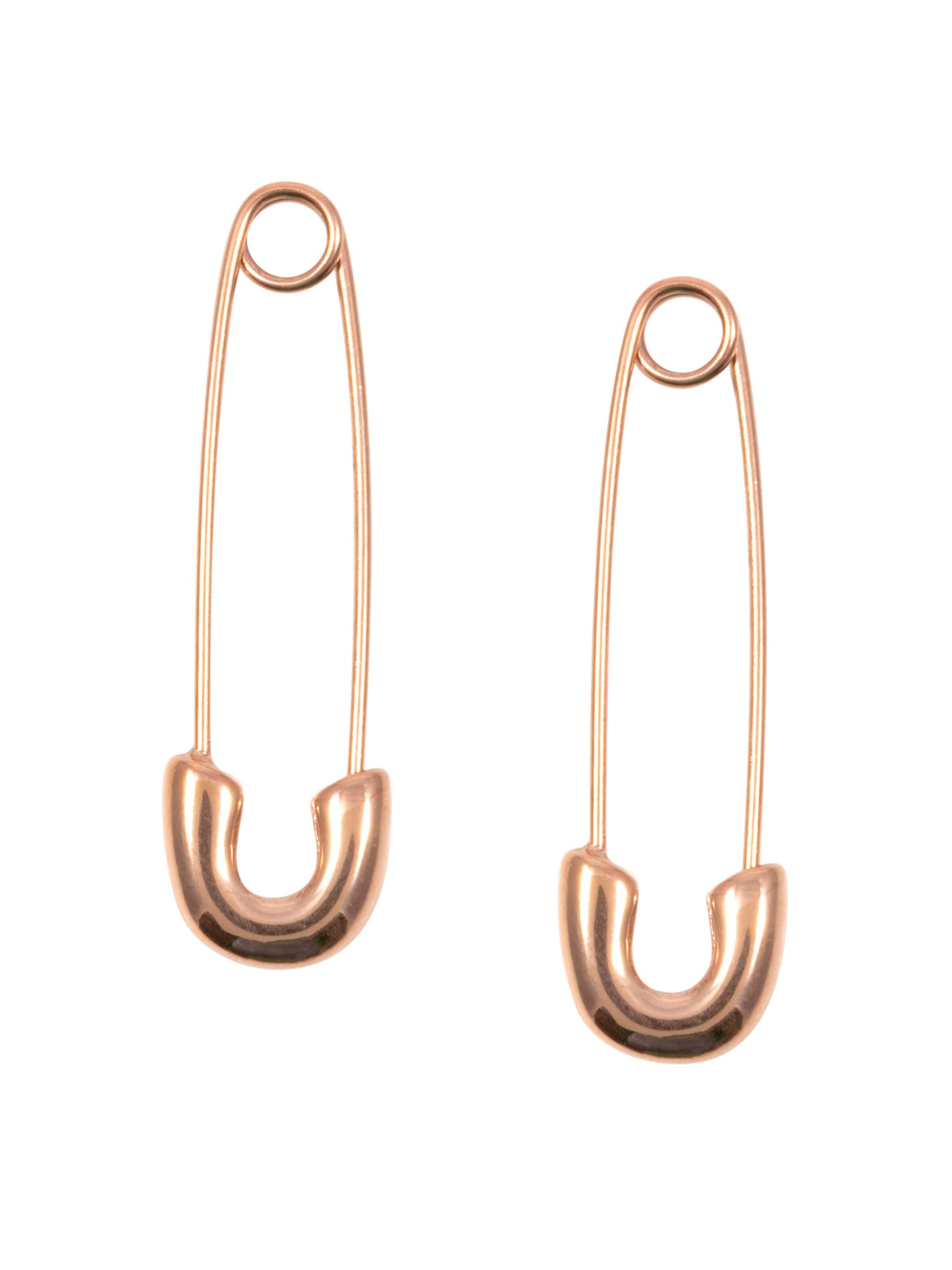 Hey Happiness Earrings 'Safety Pin' in Gold: front