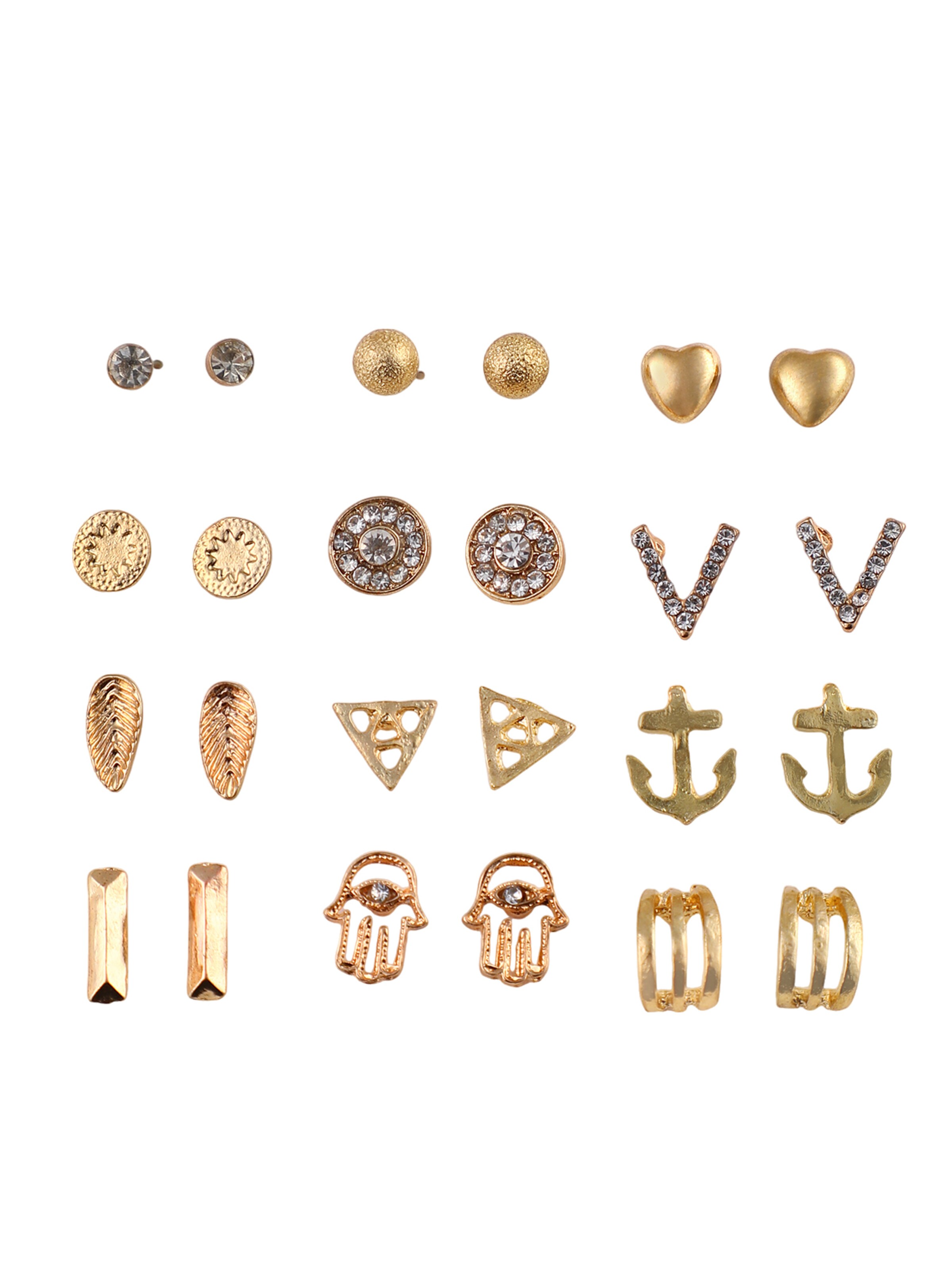 SOHI Oorbellen 'Roseann' in Goud: voorkant