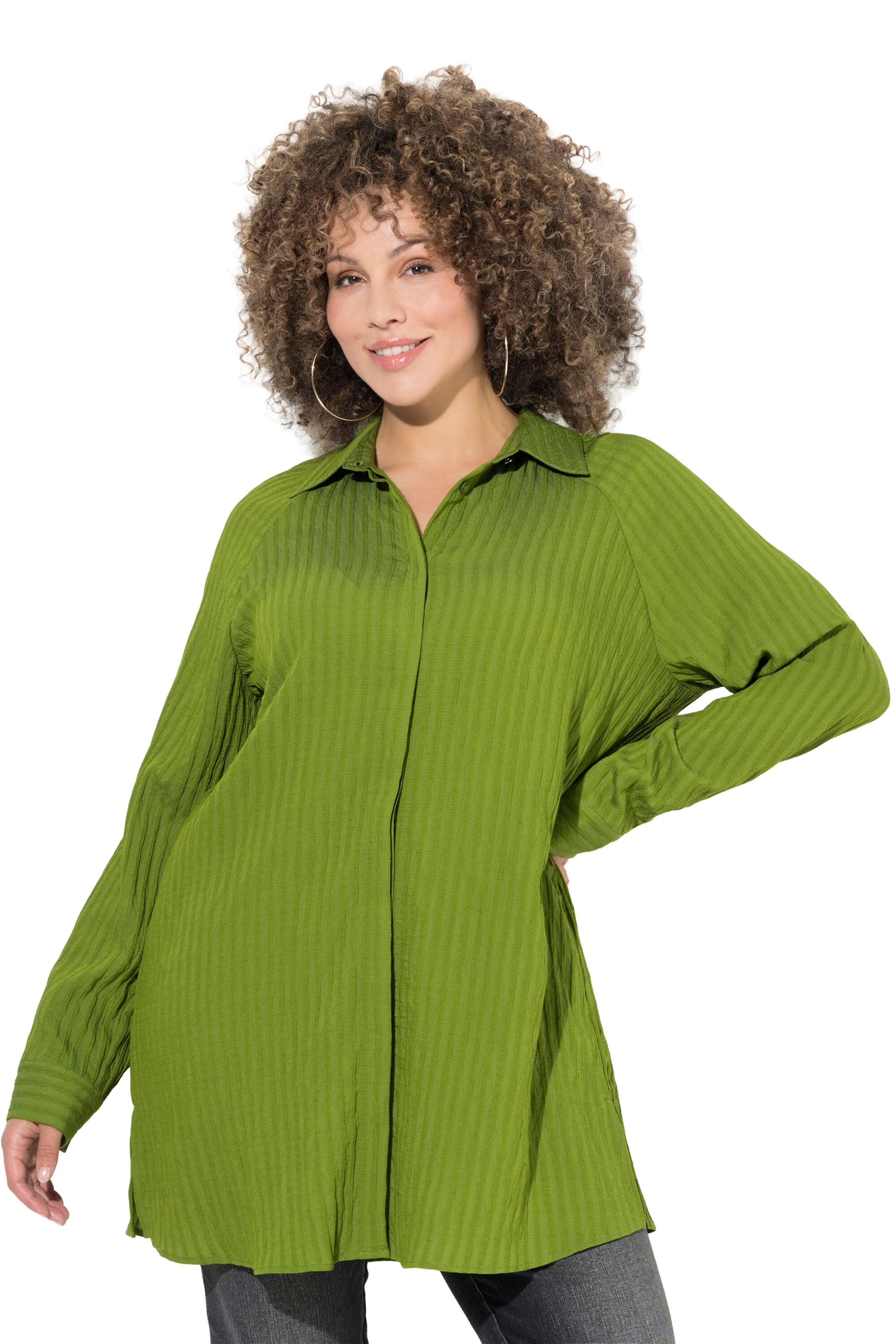 Ulla Popken Blouse in Groen: voorkant