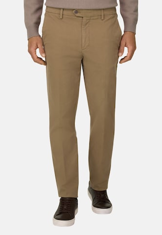 Boggi Milano Slim fit Chino trousers in Grey: front