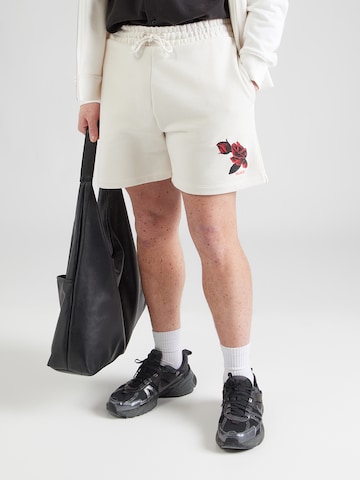 HUGO Lużny krój Spodnie 'Dagety' w kolorze biały: przód