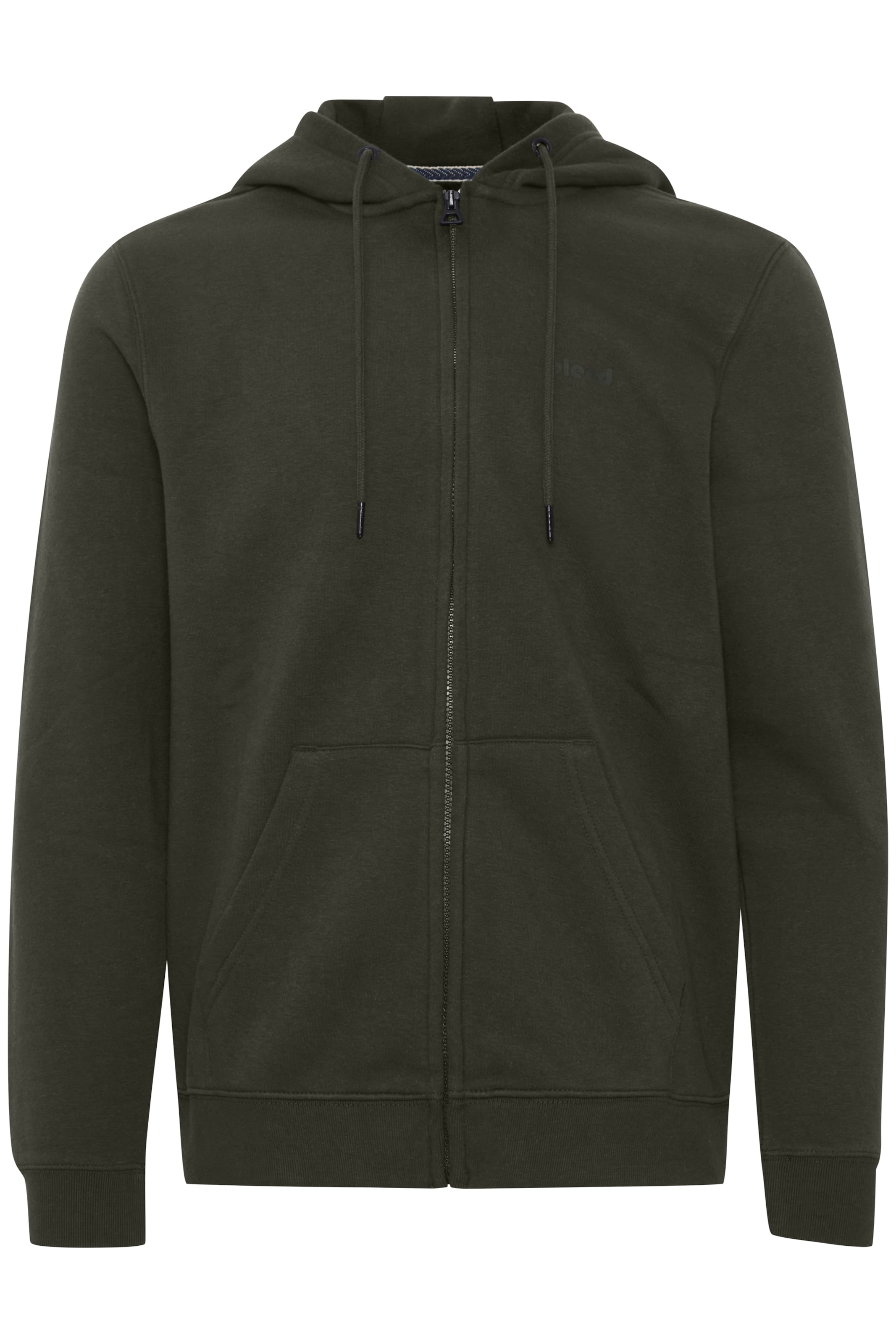 BLEND Кофта на молнии 'Downton' в Зеленый: спереди