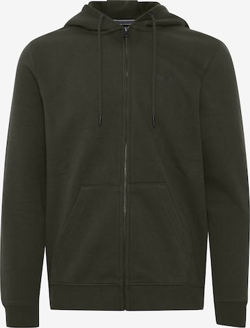 BLEND Zip-Up Hoodie 'Downton' in Green: front