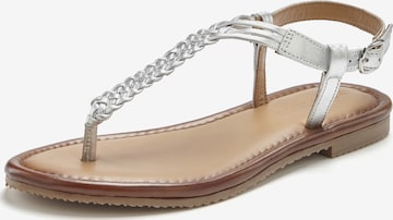 VIVANCE T-Bar Sandals in Silver: front