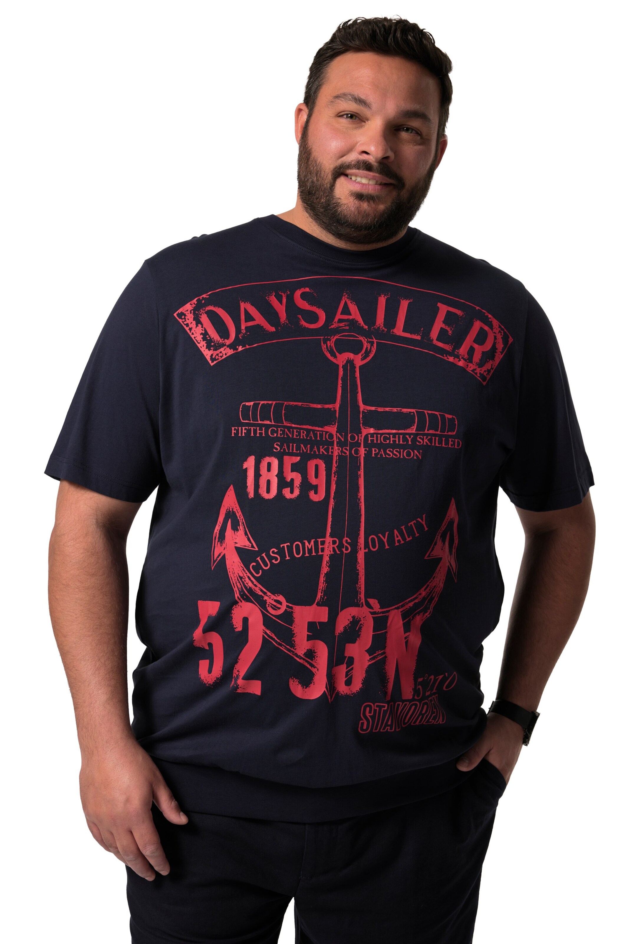 T-Shirt Men Plus en bleu : devant