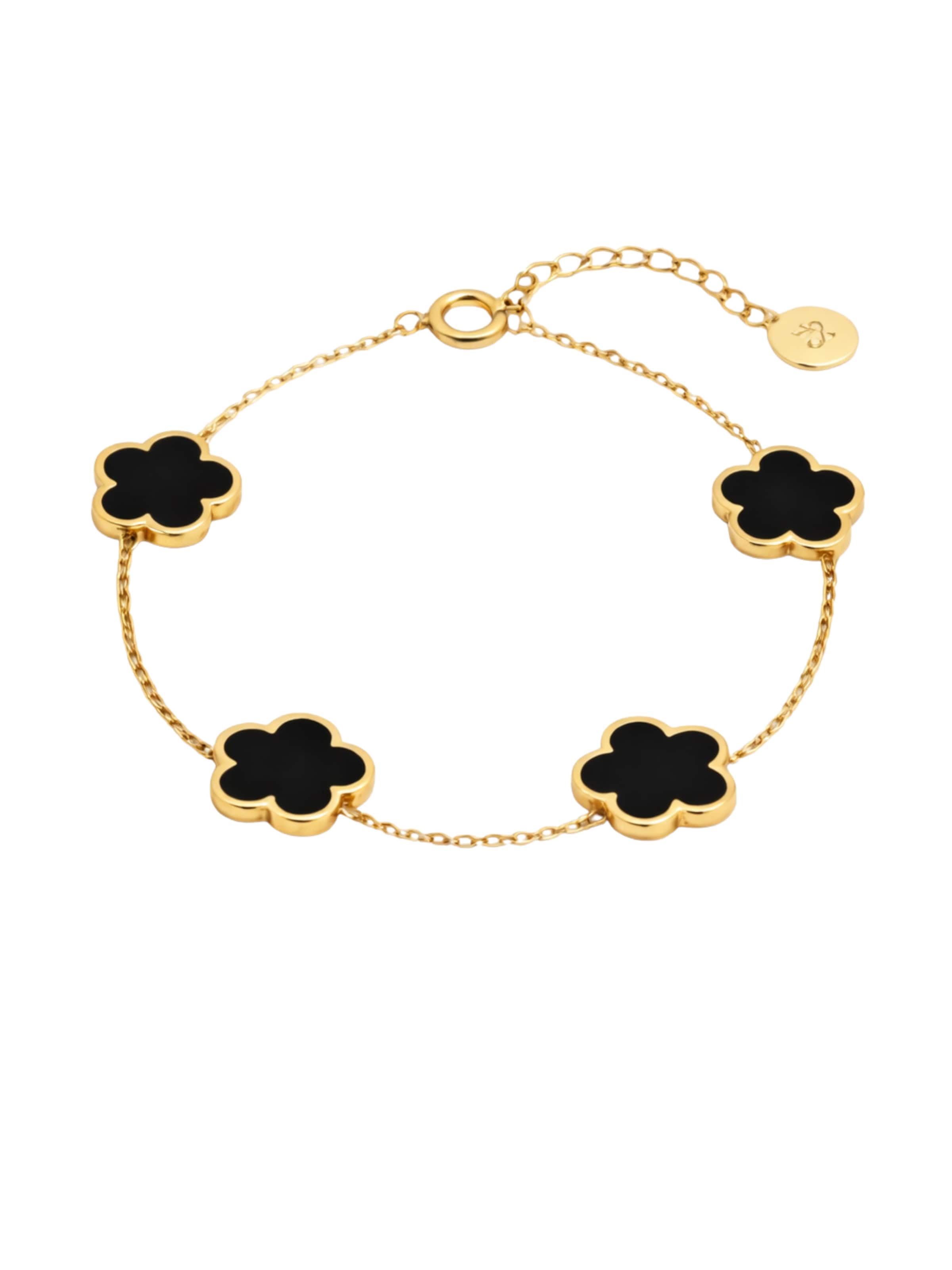 Pure Schmuck Armband 'Clover' in Goud: voorkant