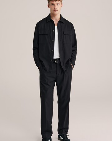 WE Fashion Regular Fit Hemd in Schwarz