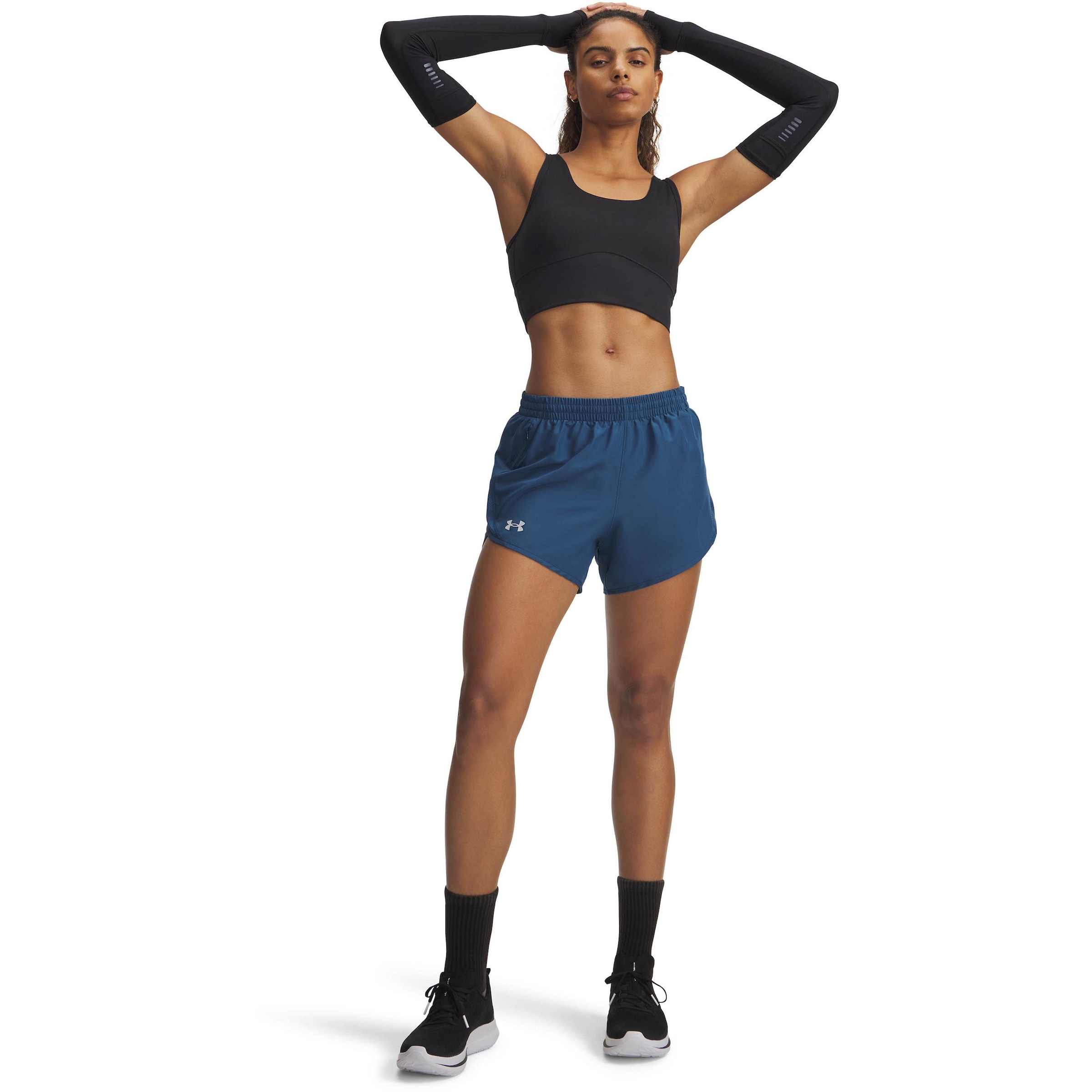 UNDER ARMOUR Regular Workout Pants 'FLY BY' in Blue: front