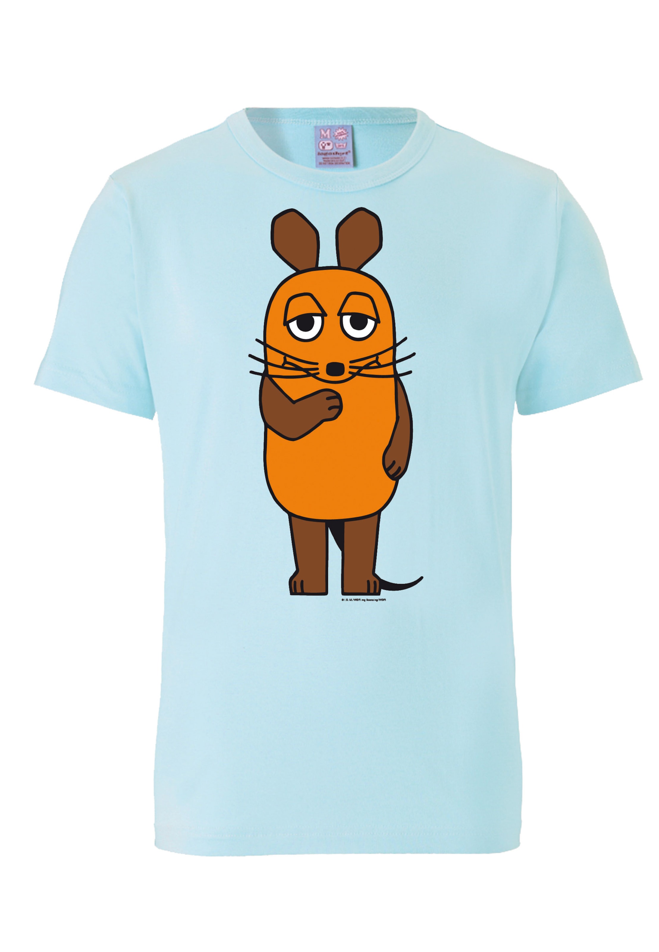 LOGOSHIRT Shirt 'Die Sendung mit der Maus' in Blue: front