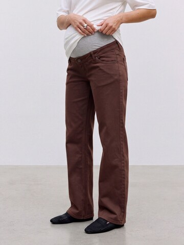 MAMALICIOUS Wide leg Jeans 'MLMAlaga' i brun: framsida