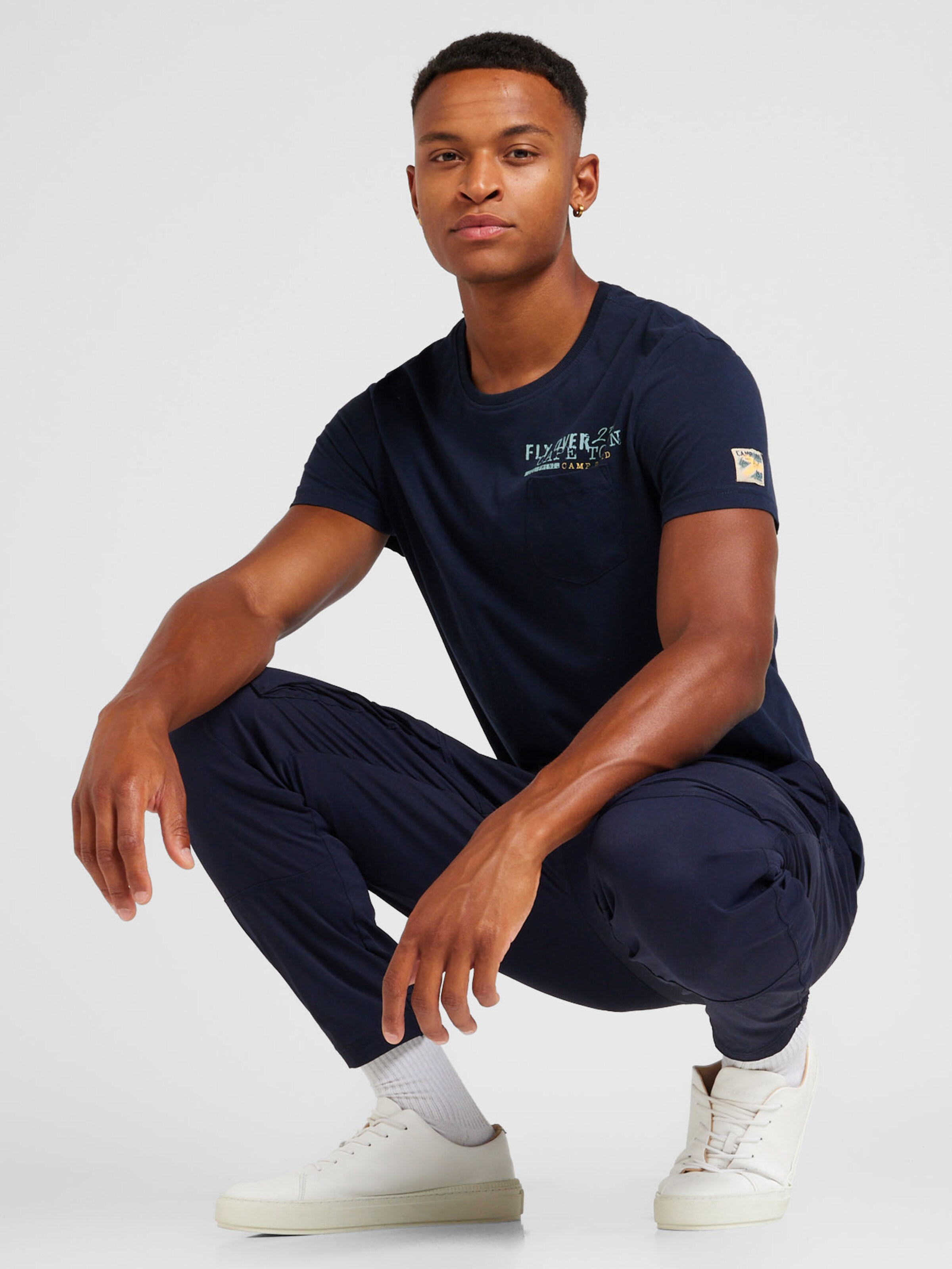 T Shirt CAMP DAVID en Bleu Marine Bleu Clair ABOUT YOU
