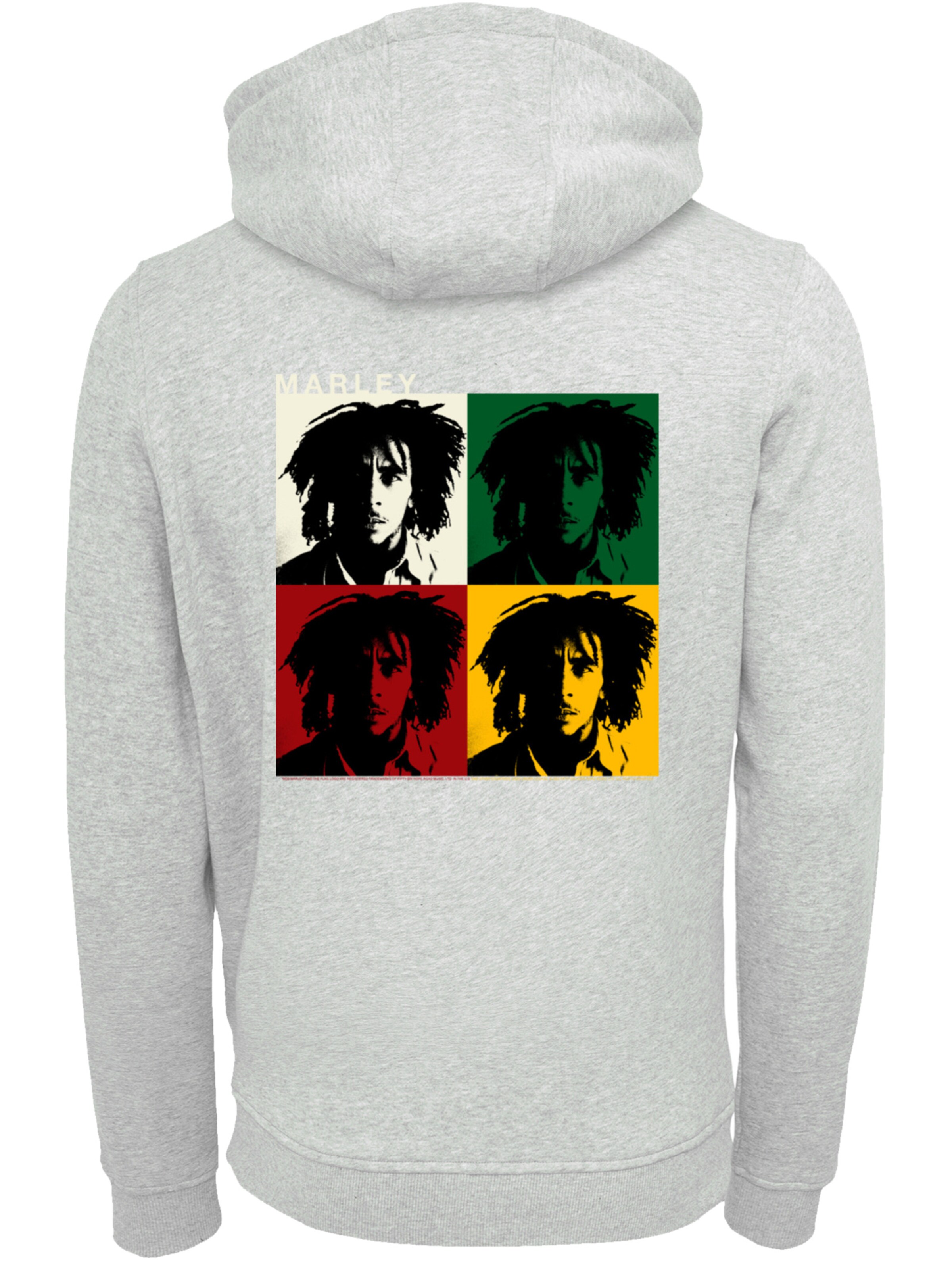 Sweat-shirt 'Bob Marley Colour Blocks Two Sleeves Reggae Music' F4NT4STIC en gris