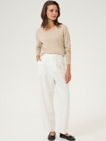 Kaffe Tapered Pleat-front trousers 'Merle' in White