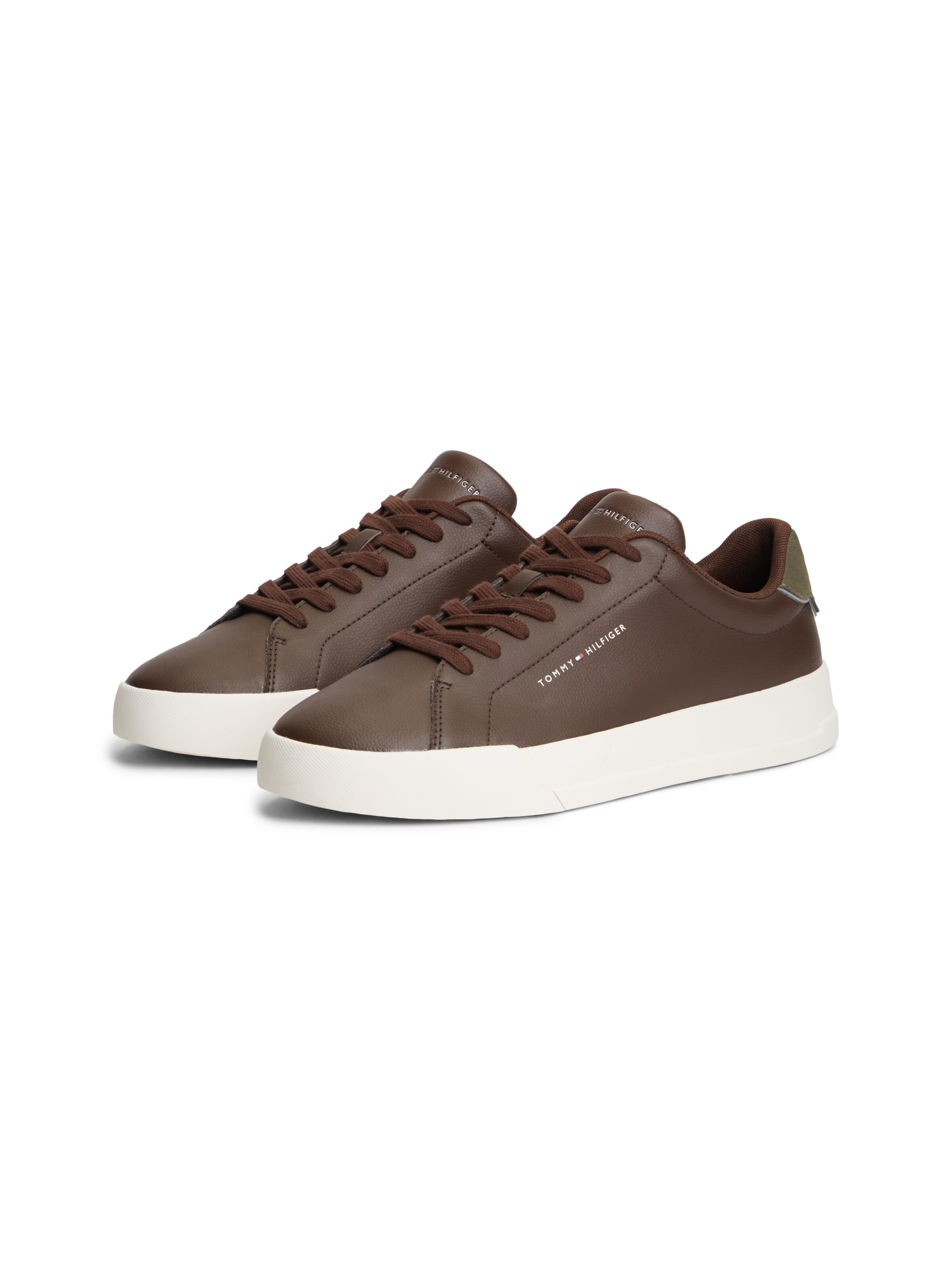 TOMMY HILFIGER Nizke superge 'COURT ESS' | rjava barva