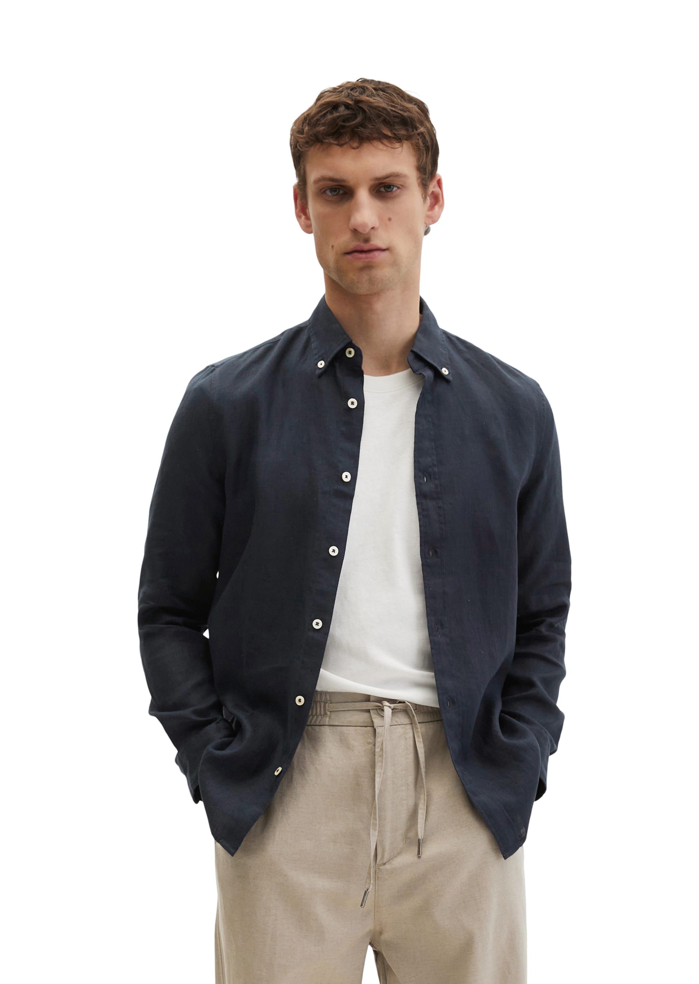 Marc O'Polo Regular fit Overhemd in Blauw: voorkant