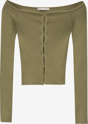 Pull&Bear Knit cardigan in Green: front