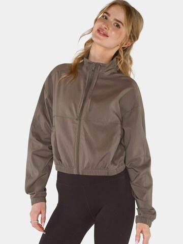 Girlfriend Collective Sportovní bunda ' Miller ' – hnědá: přední strana