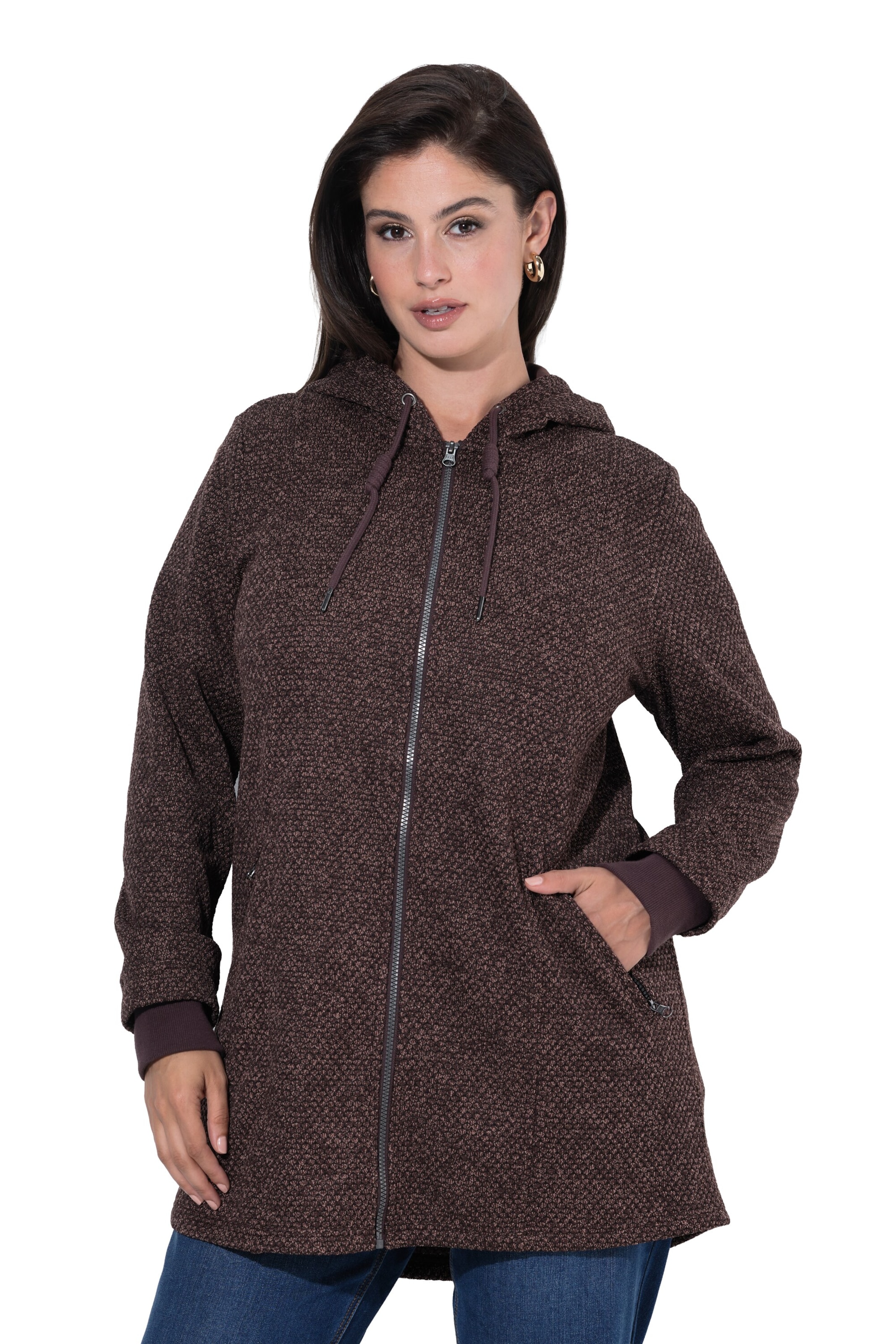 Ulla Popken Übergangsjacke in Braun: Vorderseite
