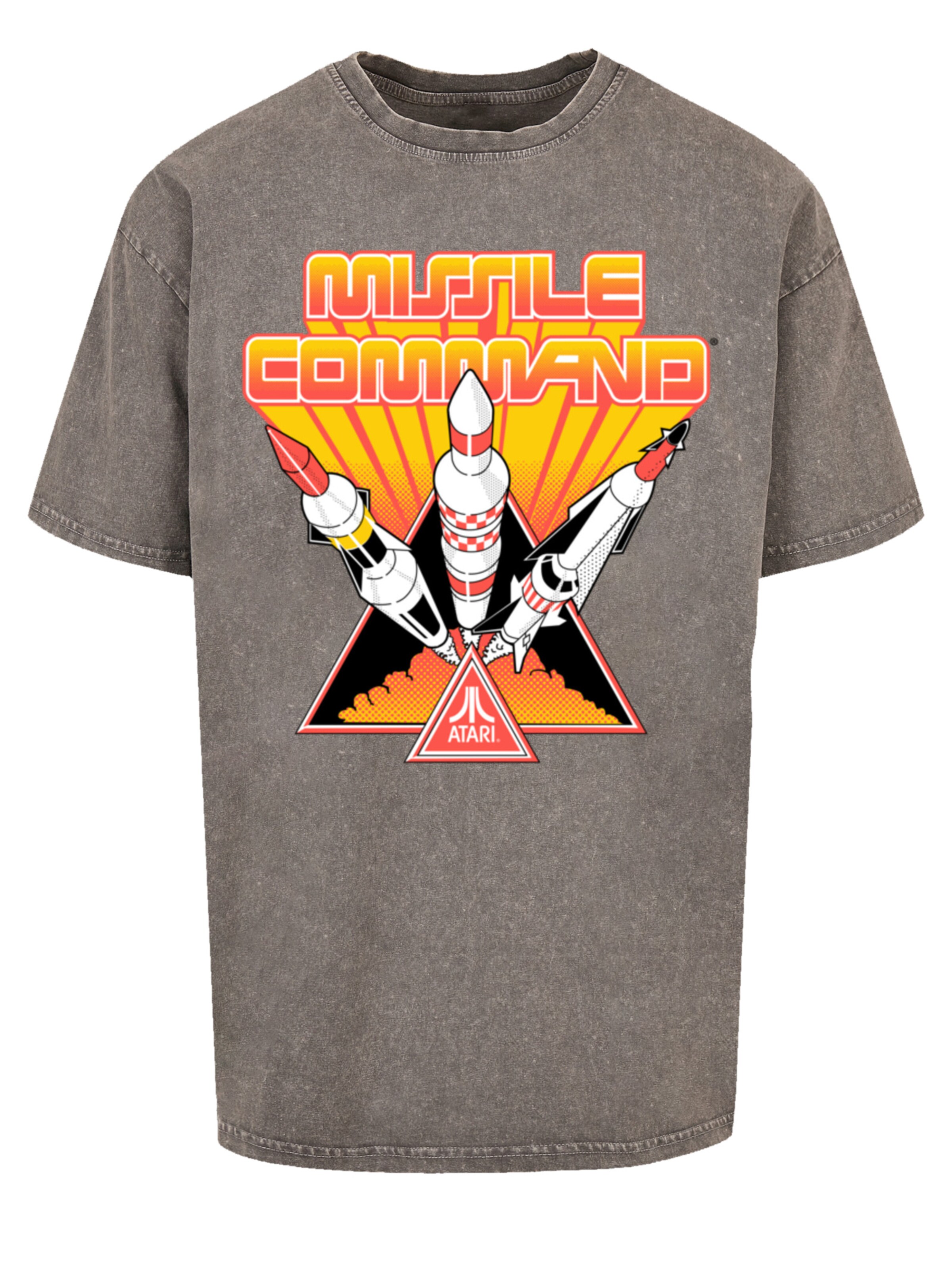 F4NT4STIC Shirt 'Arcade Triple Shot Atari Retro Gaming' in Grey: front