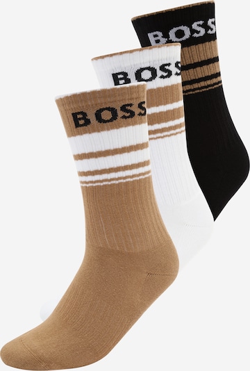 BOSS Black Čarape u zeleno smeđa / crna / bijela, Pregled proizvoda