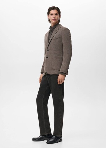 MANGO MAN Slim Fit Sakko 'Aneto' in Braun