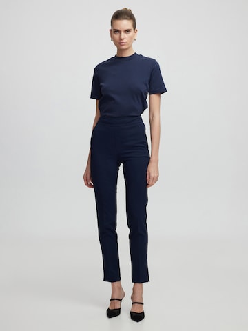Ipekyol Skinny Trousers with creases in Blue: front