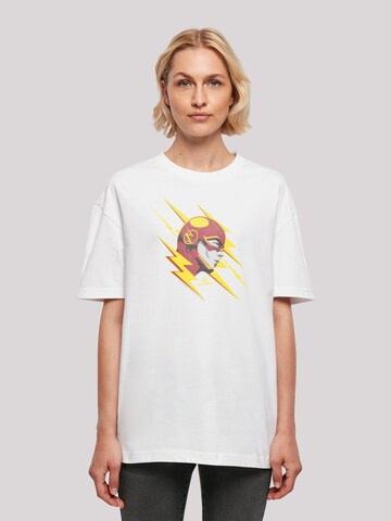 Maglia extra large 'DC Comics The Flash Lightning Portrait' di F4NT4STIC in bianco: frontale