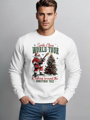 Neverless Sweatshirt 'Santa World Tour'‌‌‌‌‌‌‌ in Weiß